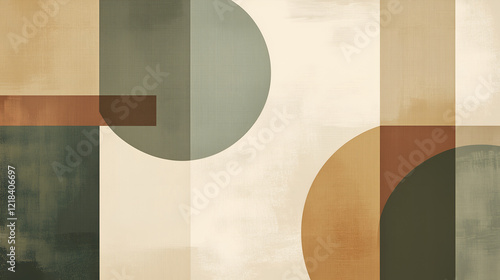 Geometric Abstract Artwork with Earthy Tones