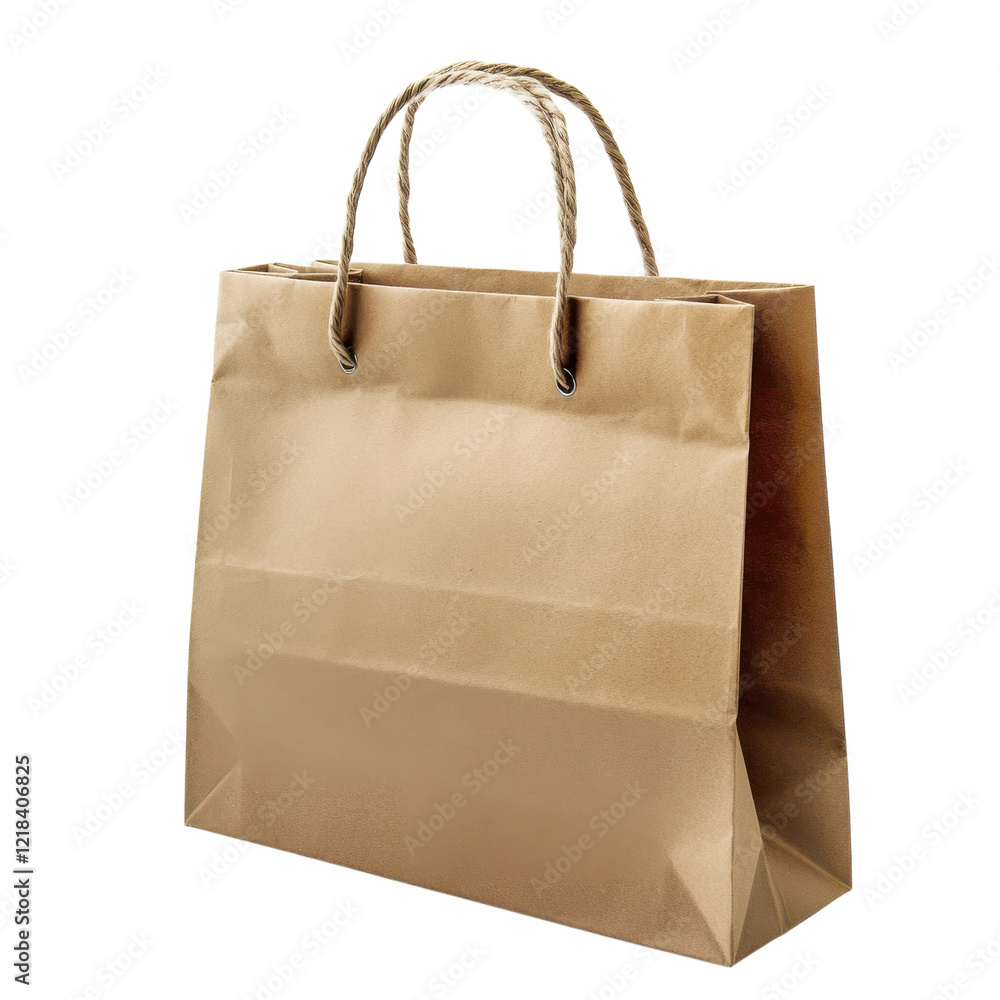 Brown Paper Shopping Bag Mockup on transparent background. Brown Paper Shopping Bag Mockup on transparent background.