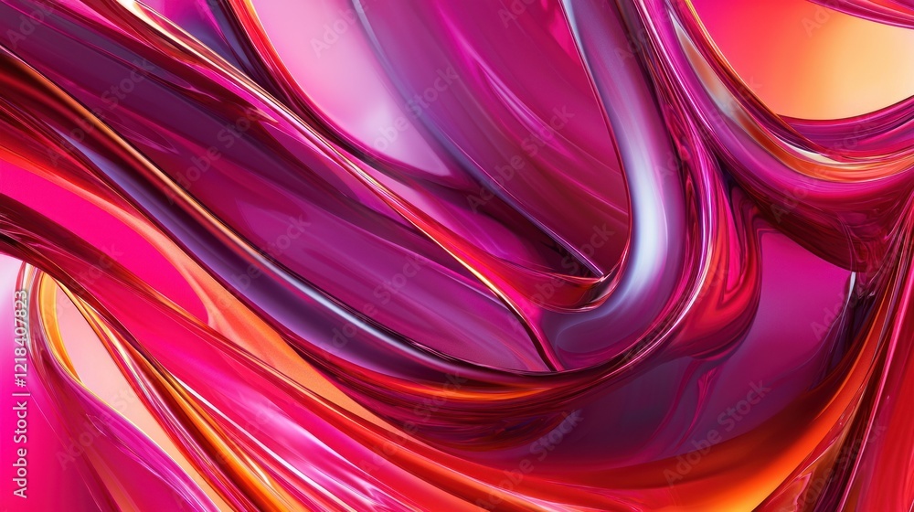 Obraz premium Abstract Pink and Orange Swirls: A Digital Art Piece
