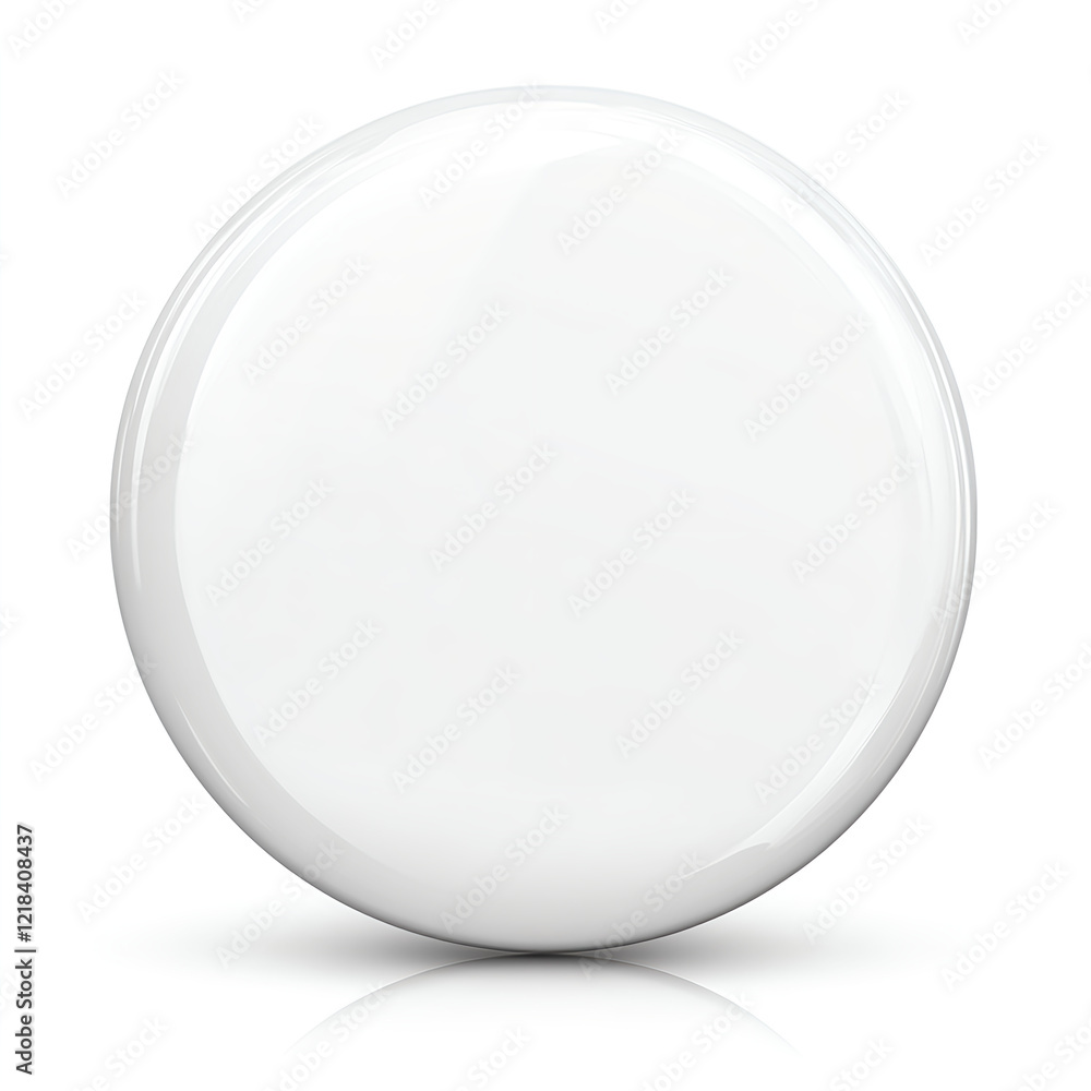 White round tablet, flat front view isolated on a white background. 