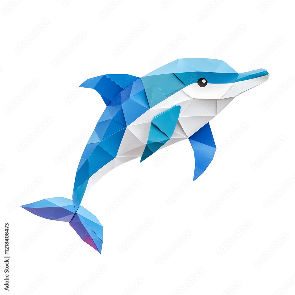 Fototapeta premium Photography of Origami Paper Dolphin on Transparent Background