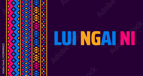 Lui Ngai Ni Festival background banner or poster design template. observed every year in February. Holiday concept. Use to any Template, card, poster, placard, template.