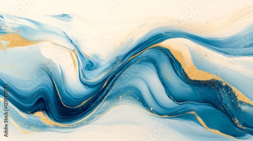 Wallpaper Mural Abstract Blue Gold Swirl Paint Texture Art Torontodigital.ca