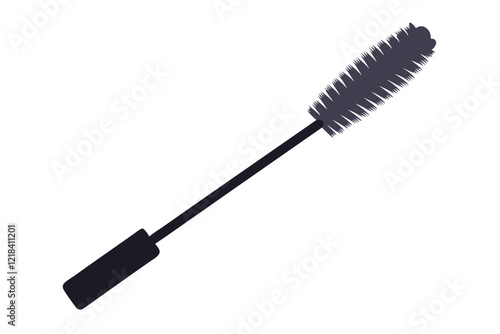 Mascara Brush with Angled Tube and Liquid Inside – Vector