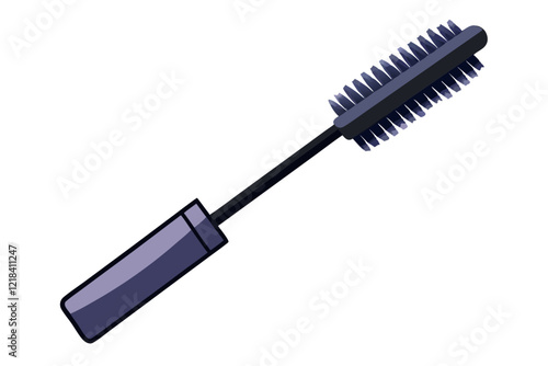 Mascara Brush with Angled Tube and Liquid Inside – Vector