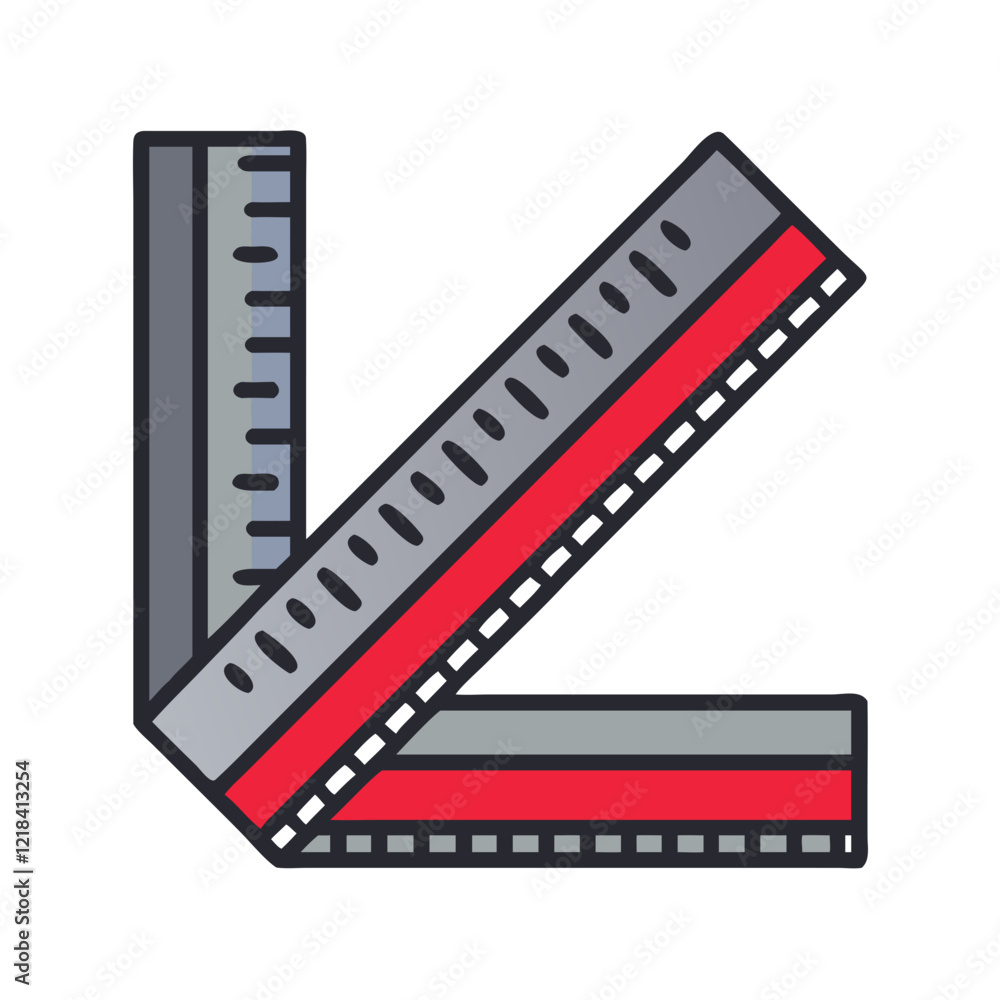 Illustration of a ruler set in vibrant colors for measurement and design projects Illustration of a ruler set in vibrant colors for measurement and design projects
