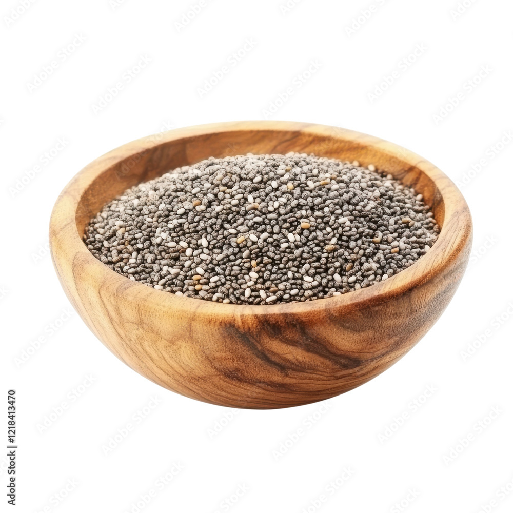Healthy Chia Seeds in Bowl on transparent background. Healthy Chia Seeds in Bowl on transparent background.