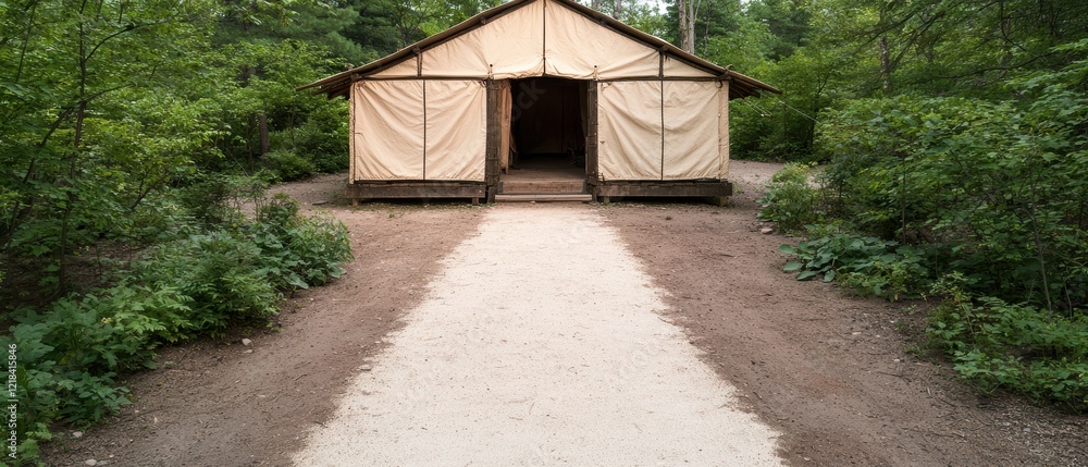 Rustic canvas tent cabin in the woods Rustic canvas tent cabin in the woods