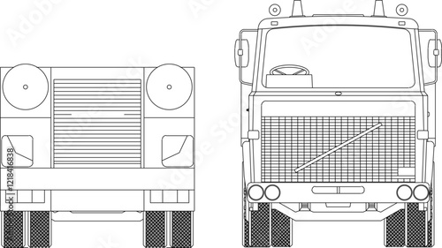 Vector sketch illustration silhouette design of rescue vehicle car fast reaction firefighter unit 