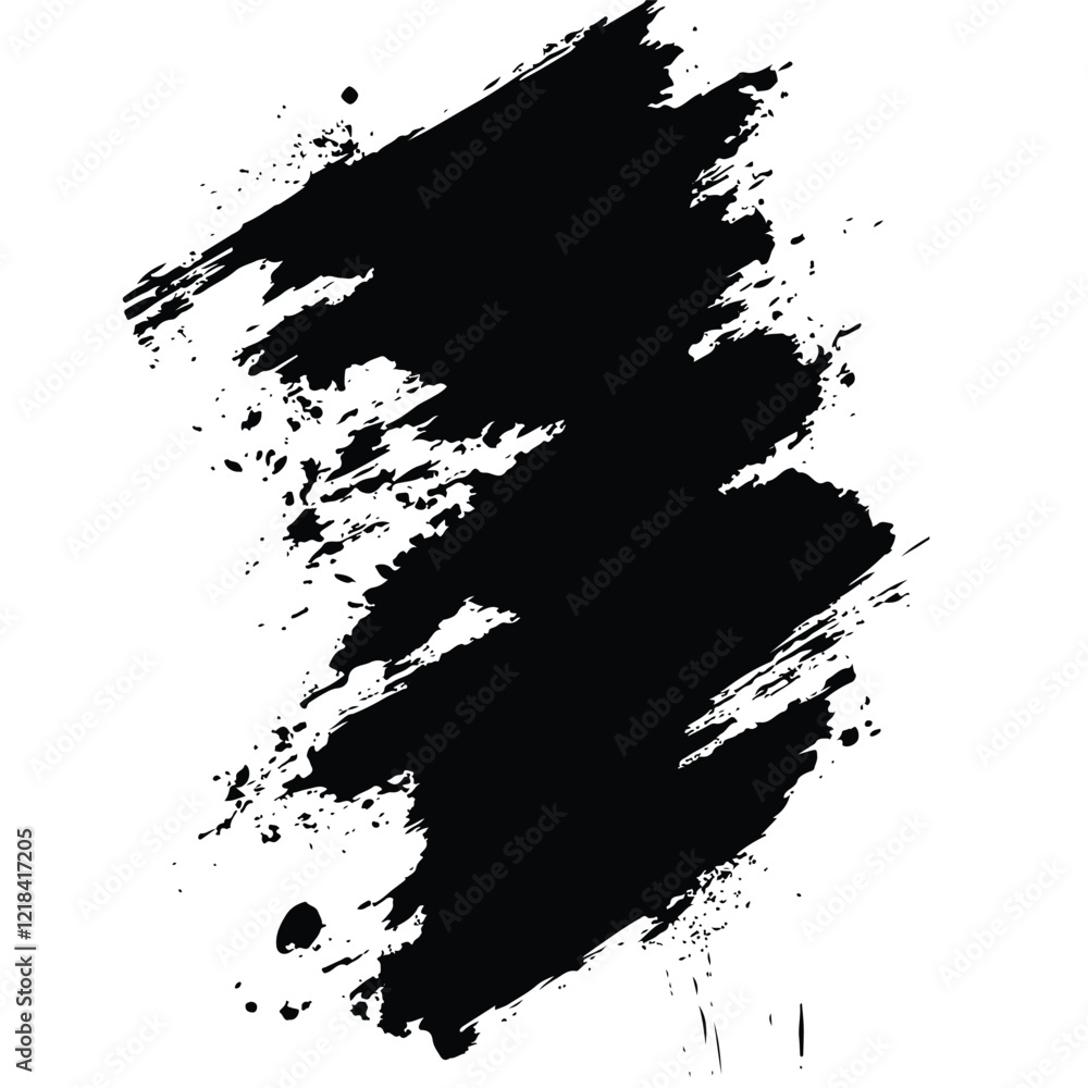 Obraz premium Black Grunge Brush Stroke Vector