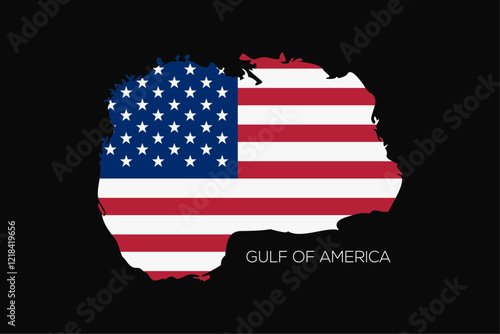 Obraz na plátně gulf of America with united states flag vector illustration cartography social i
