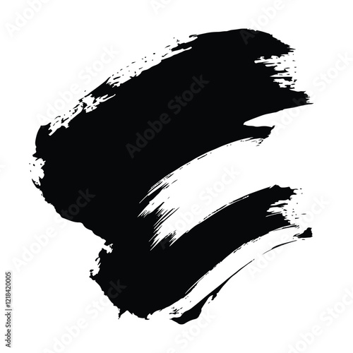 Black Grunge Brush Stroke Vector