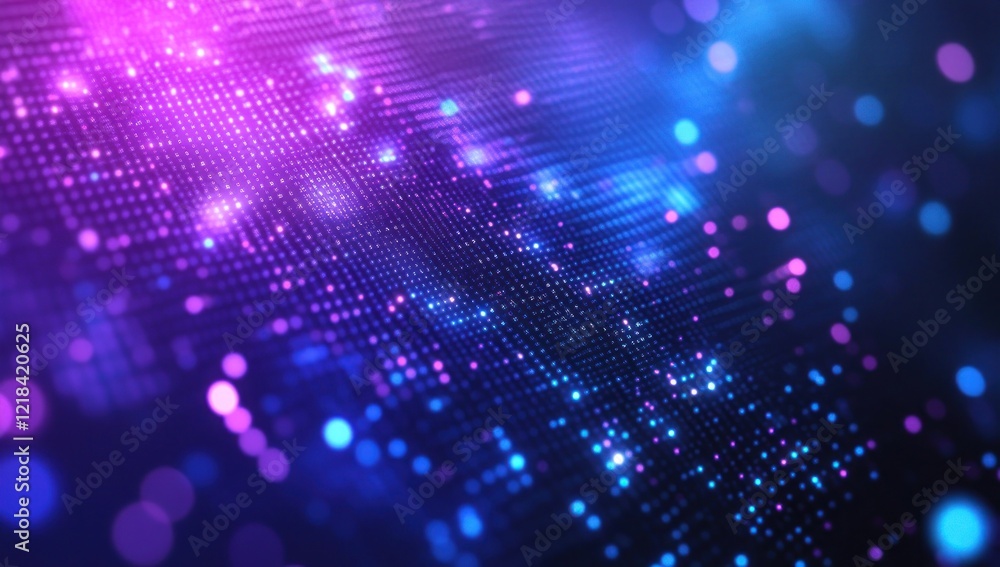 Abstract purple and blue glowing particle background. Abstract purple and blue glowing particle background.