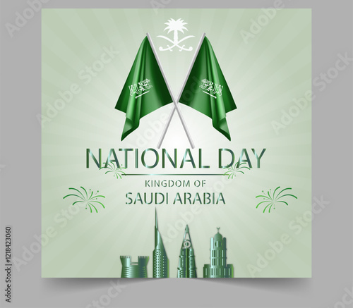 Realistic illustration for saudi national day