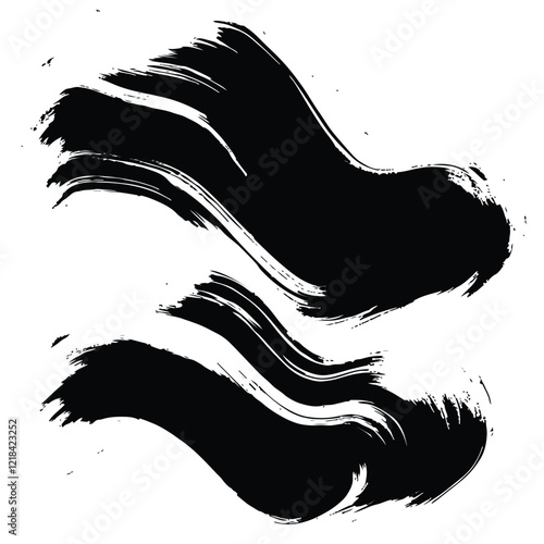 Black Grunge Brush Stroke Vector