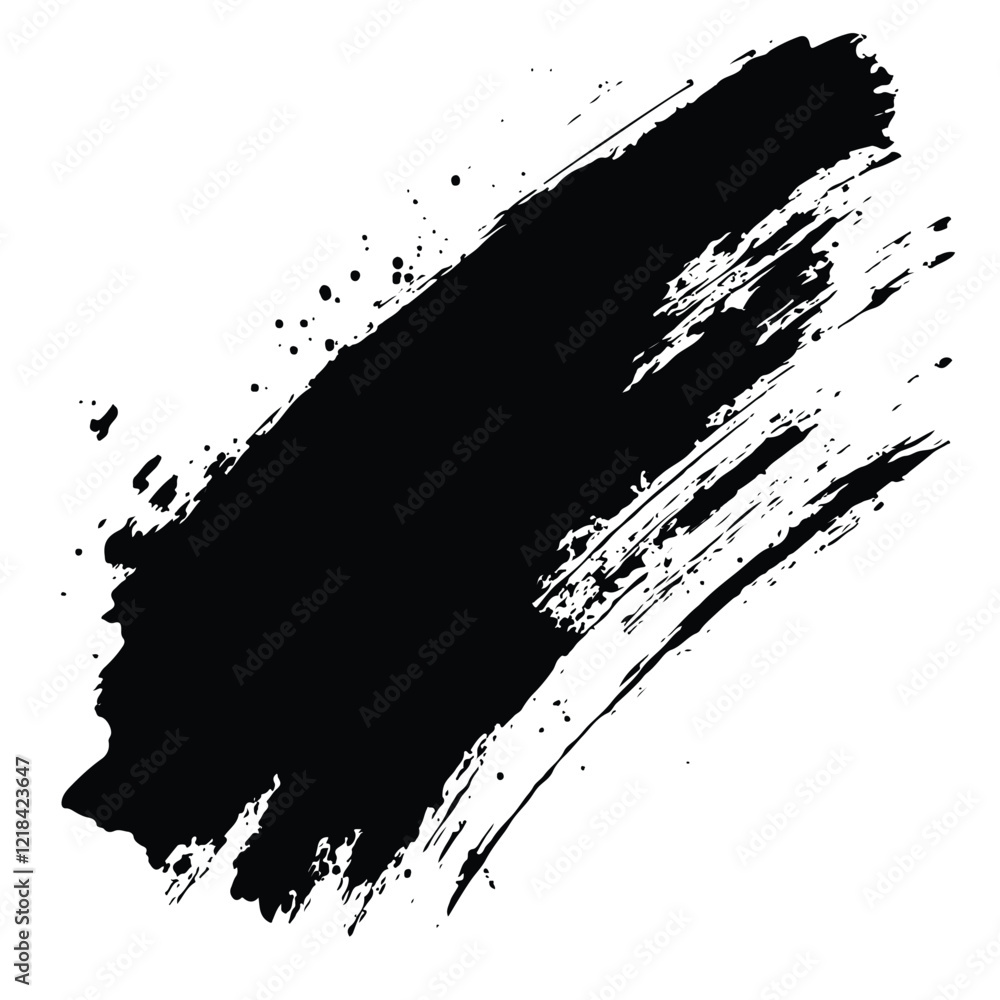 Fototapeta premium Black Grunge Brush Stroke Vector