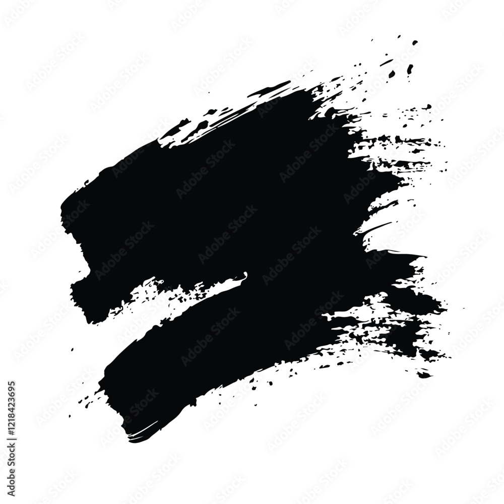 Fototapeta premium Black Grunge Brush Stroke Vector