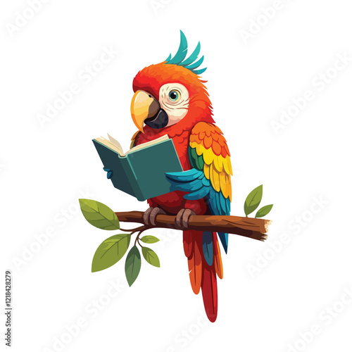 Cute Parrot Bird With Sombrero Hat Cartoon Vector Icon Illustration. Animal Holiday Isolated vector