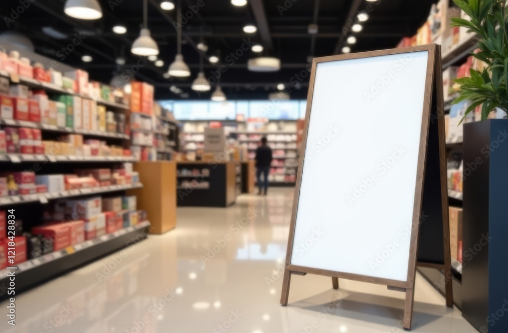 Empty stand for signs and advertising in a grocery store or hypermarket. Empty stand for signs and advertising in a grocery store or hypermarket.