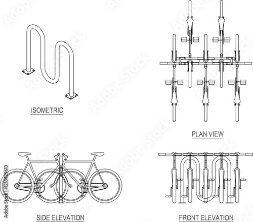 vector illustration design image of safety rack for bicycle parking in public park