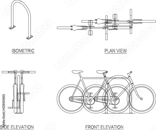 vector illustration design image of safety rack for bicycle parking in public park