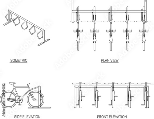vector illustration design image of safety rack for bicycle parking in public park