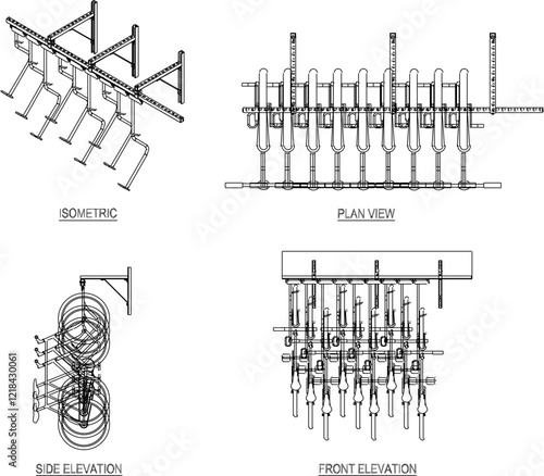 vector illustration design image of safety rack for bicycle parking in public park