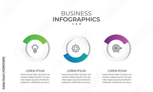 Vector Infographic design business template with icons and 3 options or steps.