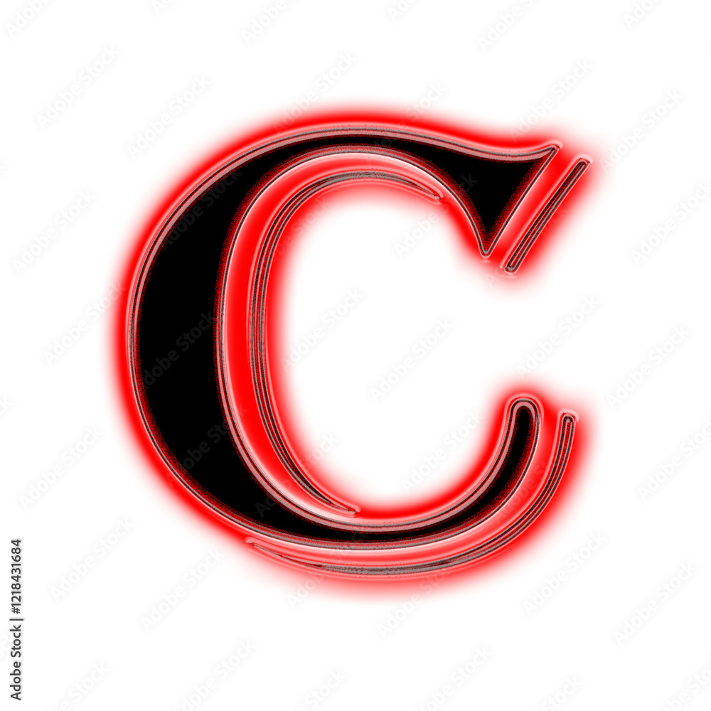 3d alphabet letter c capital in black and red button 3d alphabet letter c capital in black and red button