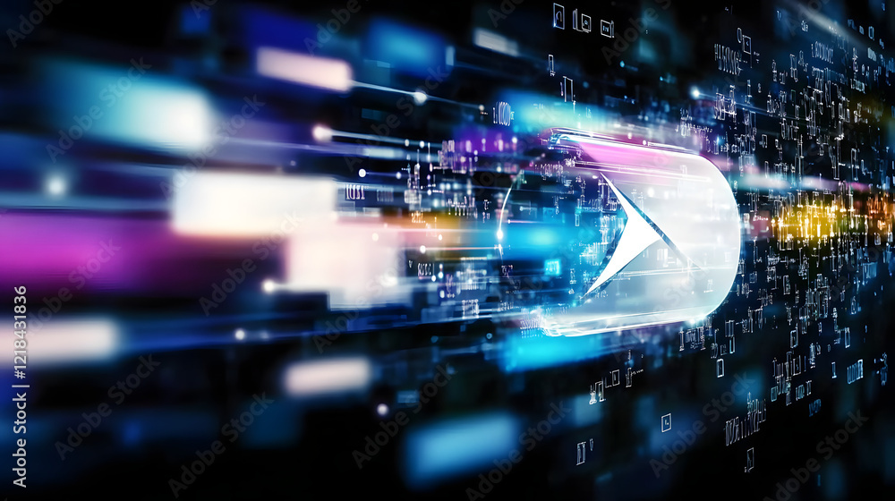 Fast internet connection with optical fiber cables, illustrating high-speed data transmission and modern technology in a digital environment.
Fast internet connection with optical fiber cables, illustrating high-speed data transmission and modern technology in a digital environment.