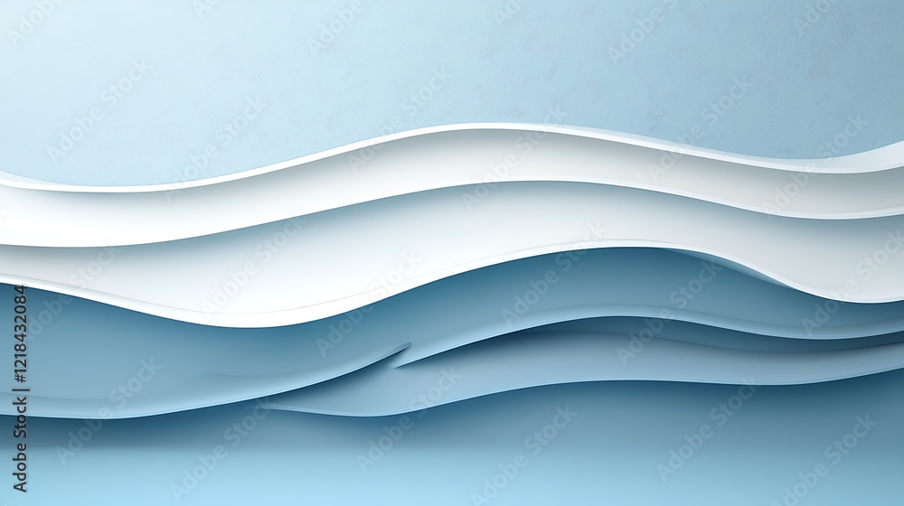 Obraz premium Abstract Blue and White Wave Layers Design