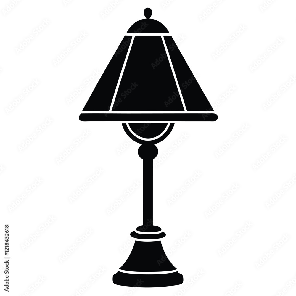 Simple black and white illustration of a classic street lamp Simple black and white illustration of a classic street lamp