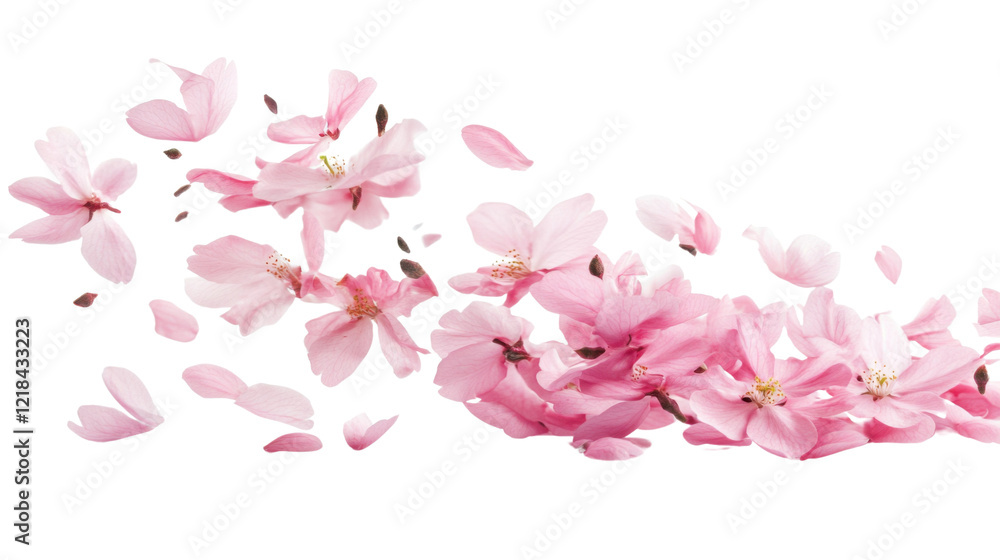 Obraz premium Pink leaves on transparent background