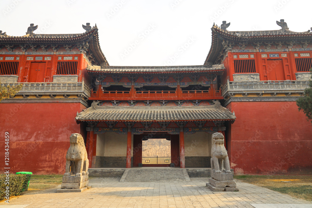 Naklejka premium Imperial Tombs of the Northern Song Dynasty, Yongzhao Mausoleum (Tomb of Emperor Renzong of Song, Zhao Zhen), Gongyi, Zhengzhou, Henan, China