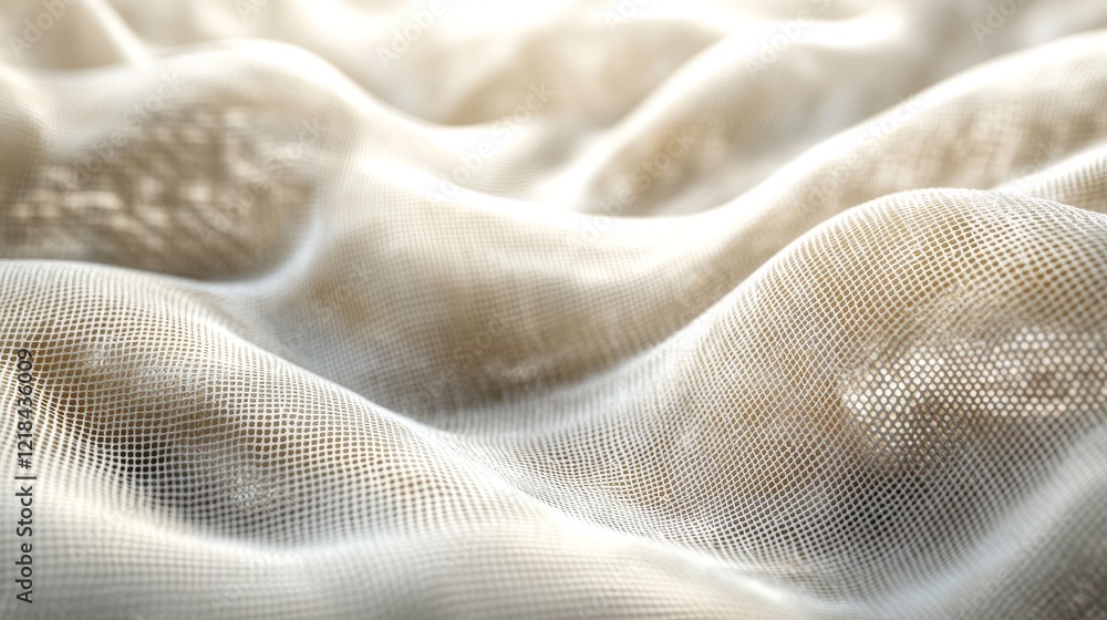 Abstract Beige Fabric with Textured Waves Abstract Beige Fabric with Textured Waves