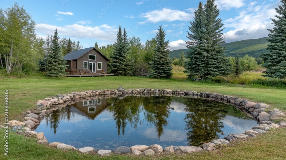 Serene Mountain Cabin Retreat with Reflective Pond Serene Mountain Cabin Retreat with Reflective Pond