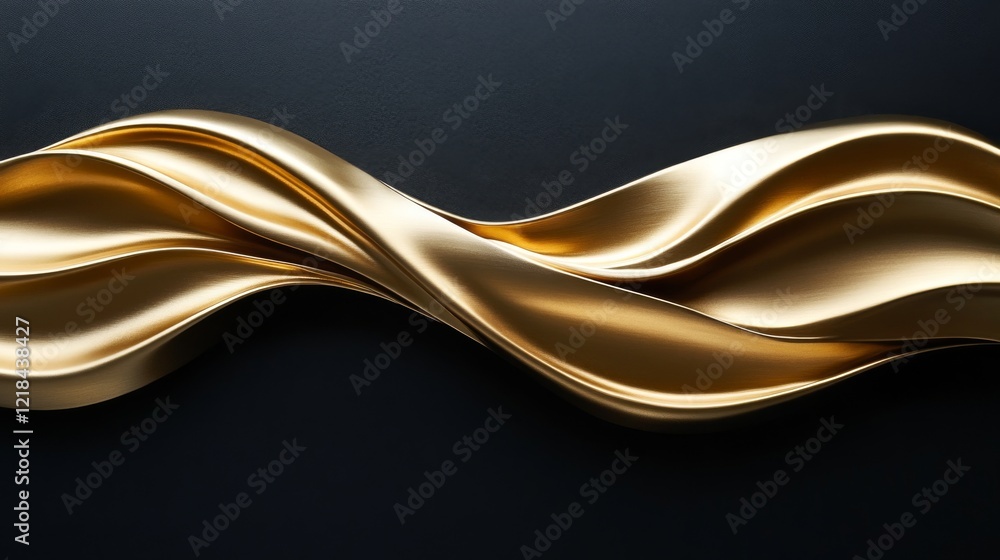 Obraz premium Abstract Gold Drape Against Dark Background