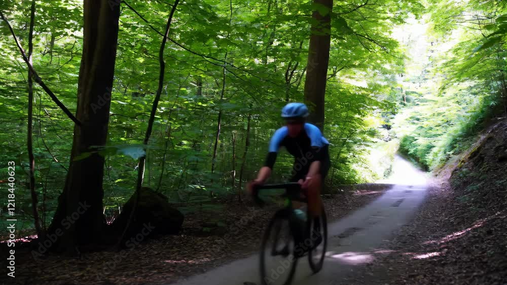 Cycling Through a Lush Forest Path Cycling Through a Lush Forest Path