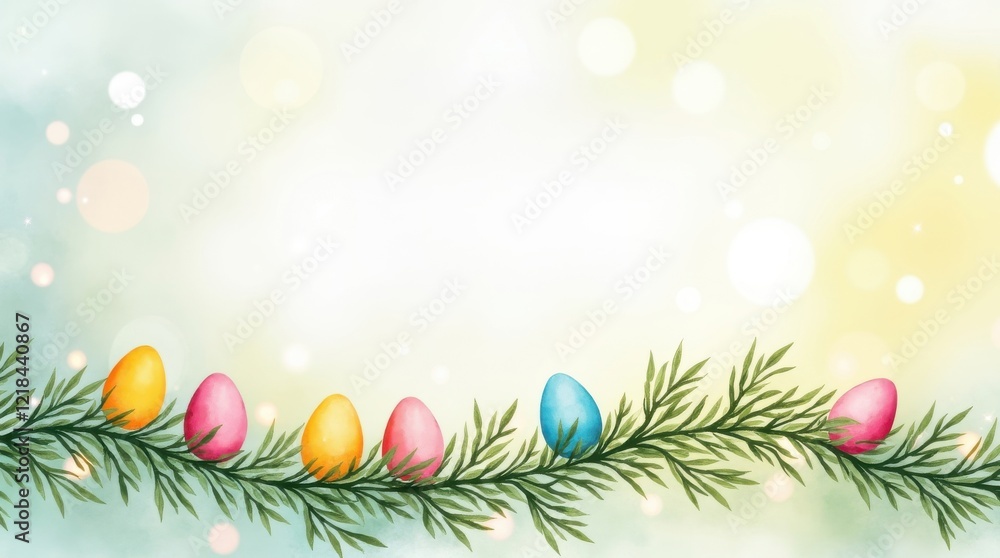 Fototapeta premium Easter egg hunt celebration spring festival digital art colorful atmosphere festive view holiday vibes
