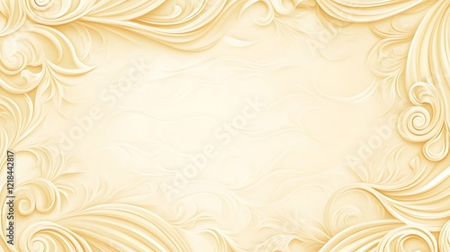 Elegant Cream Swirls Frame Background Design