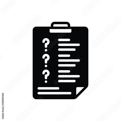 Black solid icon for inquiry