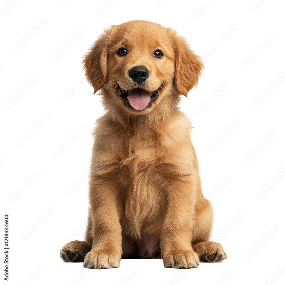 Adorable Golden Retriever Puppy Sitting Happy Dog Pet Animal Adorable Golden Retriever Puppy Sitting Happy Dog Pet Animal