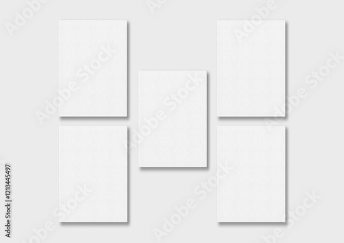 Five poster canvas on grey background