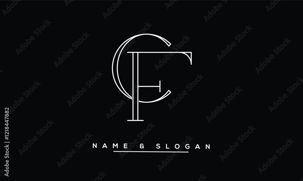 FC, CF Abstract Letters Logo Monogram FC, CF Abstract Letters Logo Monogram