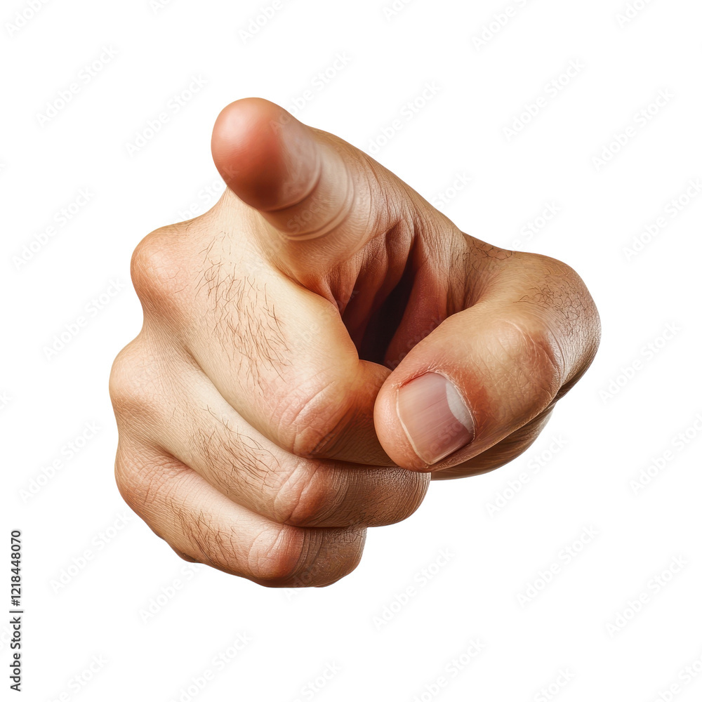 Hand Pointing White Background on transparent background. Hand Pointing White Background on transparent background.