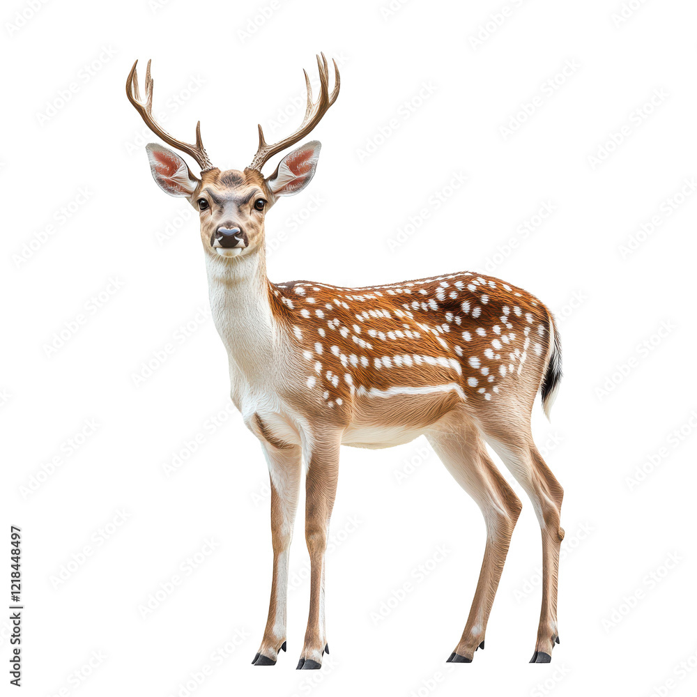 Spotted Deer Majestic Buck on Black Background Spotted Deer Majestic Buck on Black Background
