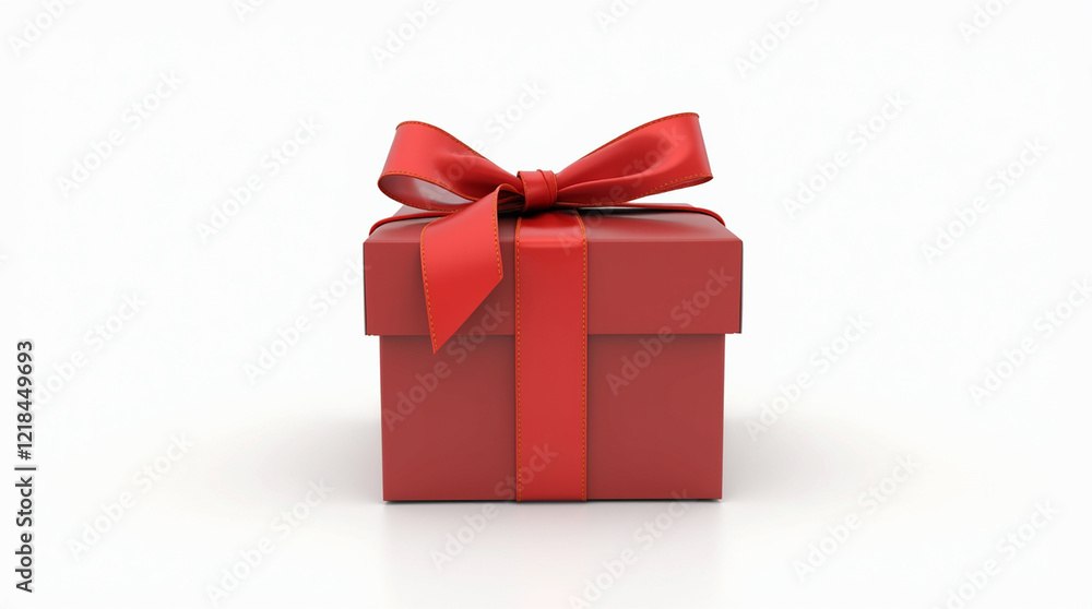 Gift Box with Ribbon Isolated on White, Transparent Background Gift Box with Ribbon Isolated on White, Transparent Background