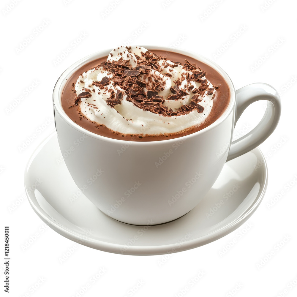 Naklejka premium Warm Winter Hot Chocolate on transparent background.
