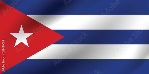 Cuba flag official colors and proportion digital vector illustration. Pleated flag.