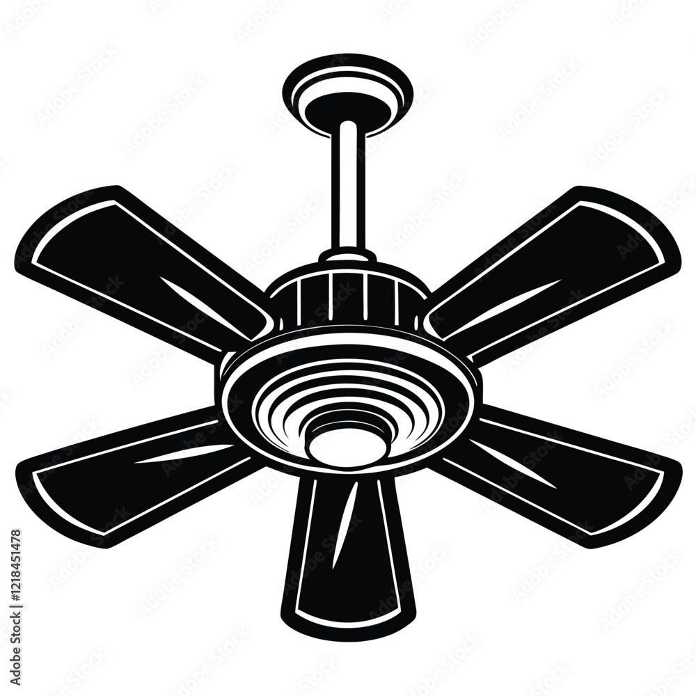Obraz premium Ceiling Fan Icon Vector Illustration Design for Home Decor, Interior, and Furniture